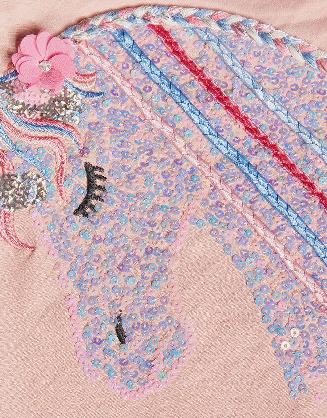 Sequin Sleeve Unicorn Bomber Jacket, Pink (PINK), large