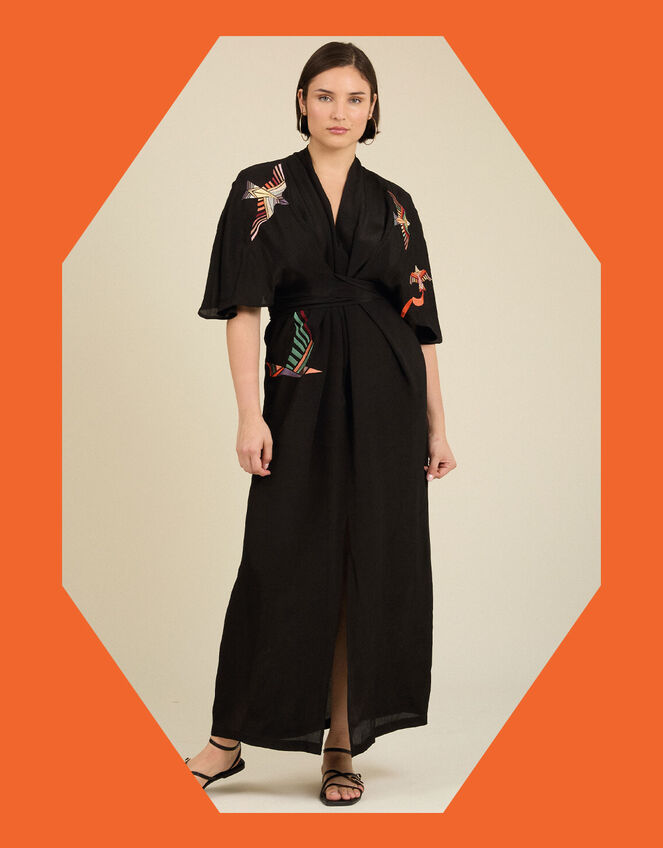 Tallulah and Hope Longer-Length Tie Dress , Black (BLACK), large