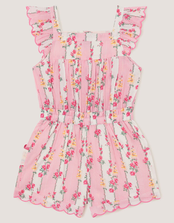 Floral Stripe Playsuit, Pink (PINK), large