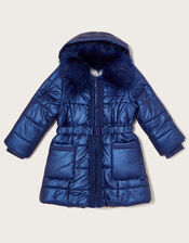 Shimmer Padded Coat, Blue (BLUE), large