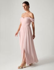 Evelyn Bardot Bridesmaid Dress, Pink (BLUSH), large