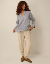 Alexa Stripe Linen Blend Top, Blue (BLUE), large