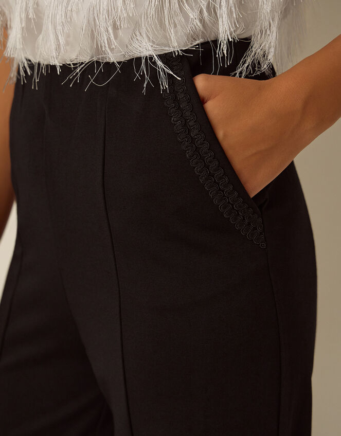 Payton Ponte Wide Leg Trousers, Black (BLACK), large