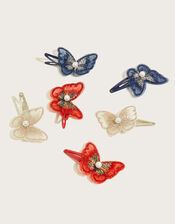 Flutter Butterfly Hair Clips 6 Pack, , large