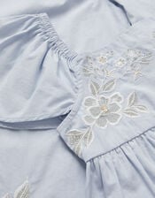 Asha Embroidered Top and Trousers Set, Blue (BLUE), large