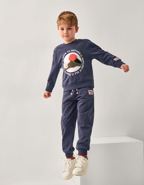 Back To Nature Sweatshirt and Joggers Set, Blue (BLUE), large