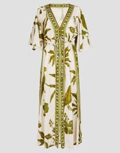 Isla Tropical Print Maxi Dress, Green (GREEN), large