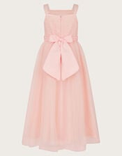 Fleur Flower Belt Tulle Dress, Pink (PINK), large