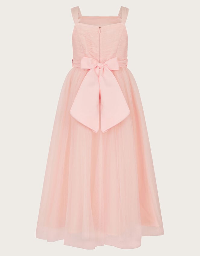 Fleur Flower Belt Tulle Dress, Pink (PINK), large