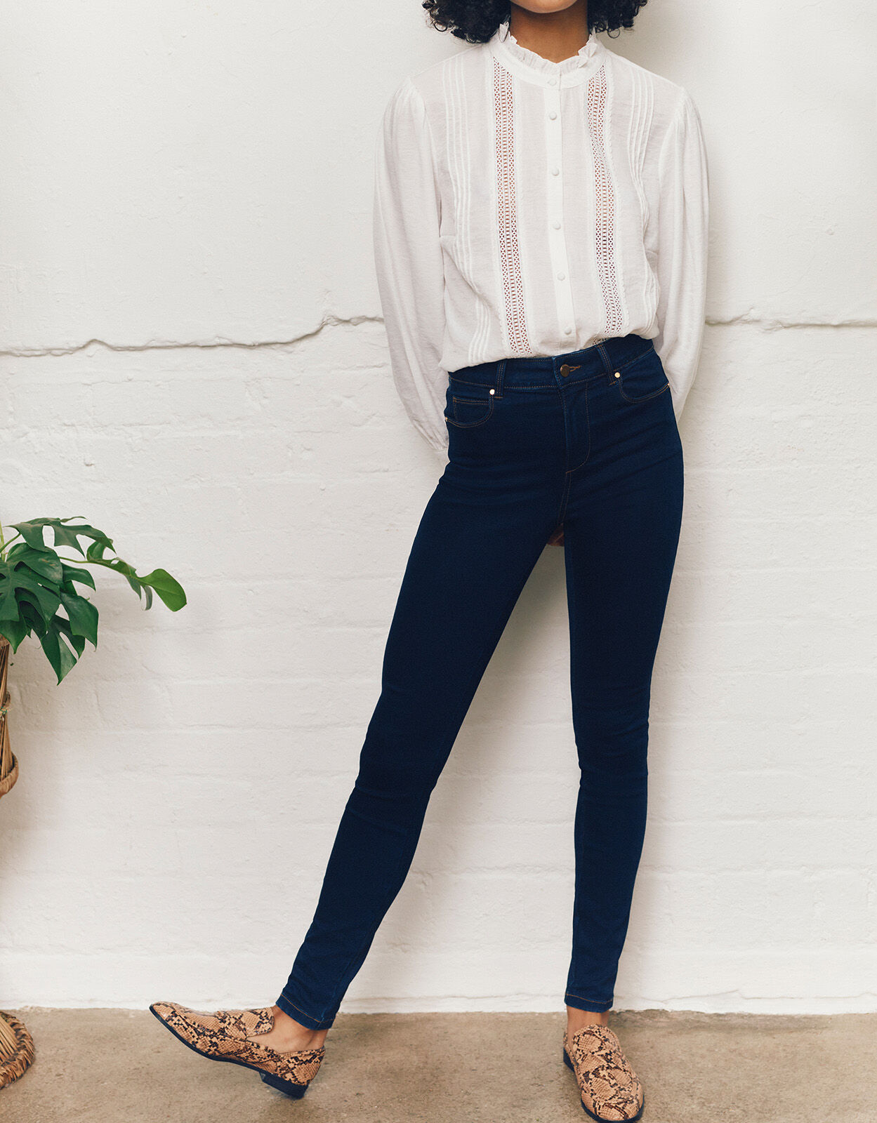 Nadine Dark Rinse Skinny Jeans with Organic Cotton Blue