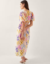 Madeline Floral Midi Dress, Ivory (IVORY), large