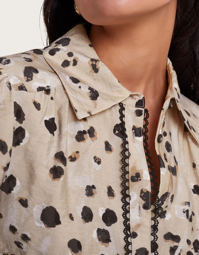 Ava Animal Blouse, Natural (STONE), large