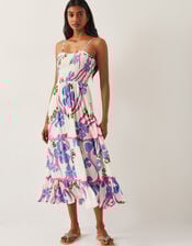 Fiona Floral Bandeau Midi Dress, Ivory (IVORY), large