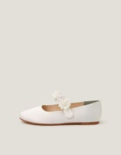 Pearl Flower Ballet Flats, Ivory (IVORY), large