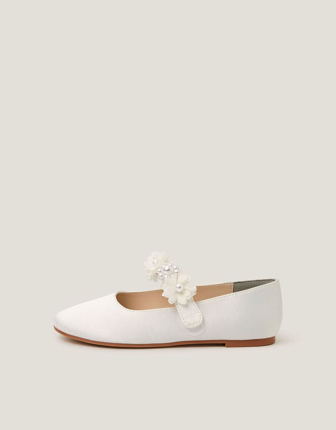 Pearl Flower Ballet Flats, Ivory (IVORY), large