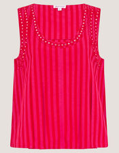 Fifi Sleeveless Stripe Top, Pink (PINK), large