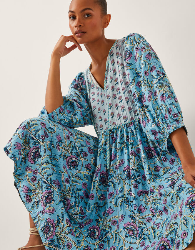 Aine Floral Print Mini Dress, Blue (BLUE), large