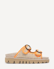 Laidback London Clay Crochet Suede Sandals, Grey (GREY), large