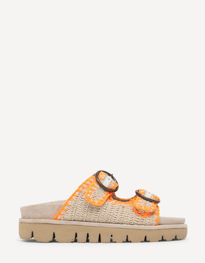 Laidback London Clay Crochet Suede Sandals, Grey (GREY), large