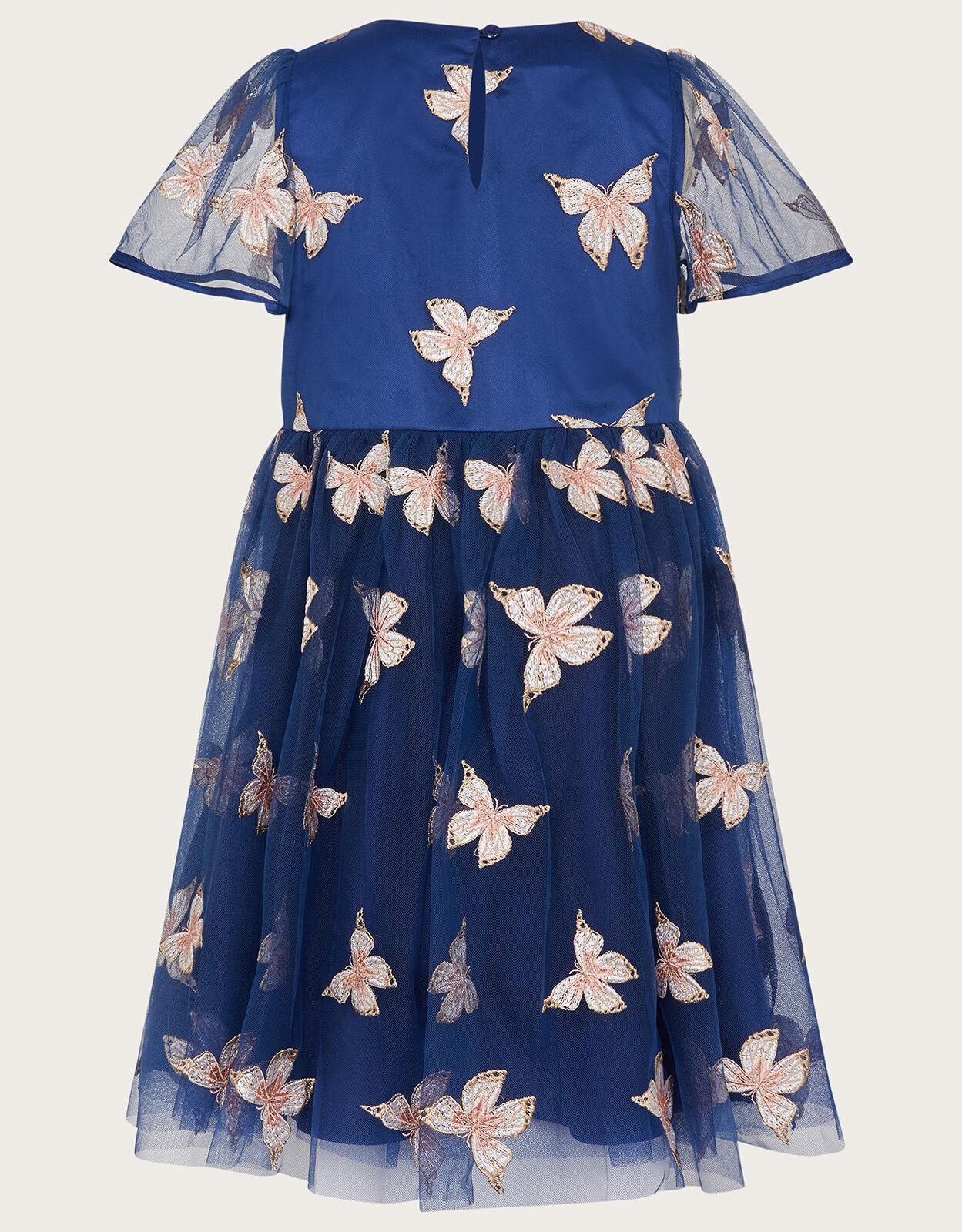 Embroidered Butterfly Dress Blue