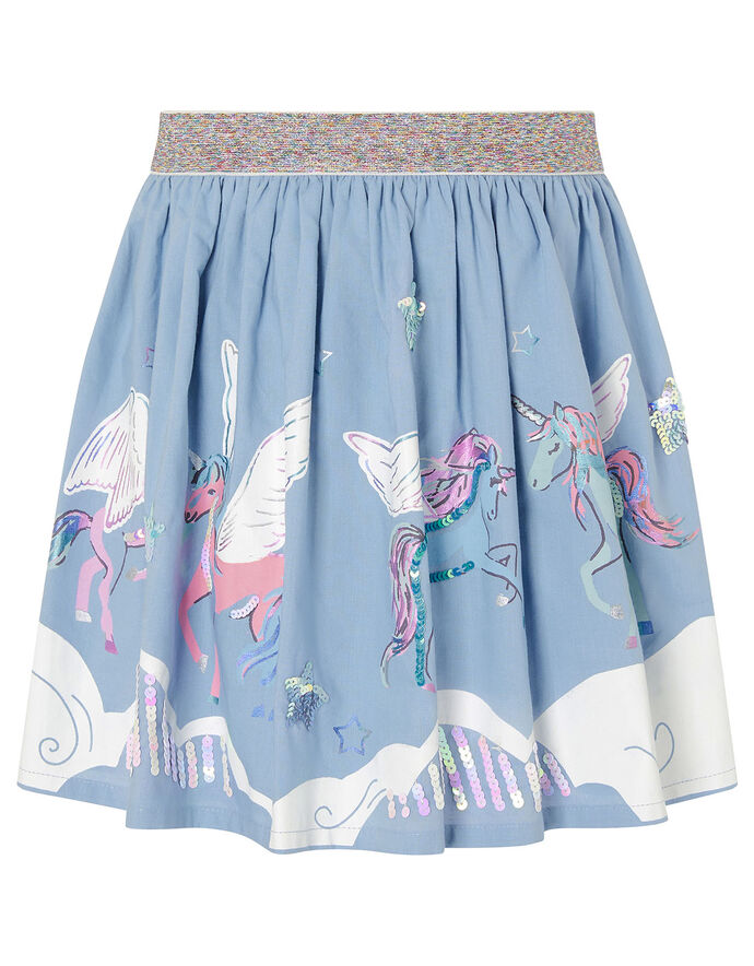 Sequin Cloud Unicorn Skirt Blue | Girls' Skirts | Monsoon Global.