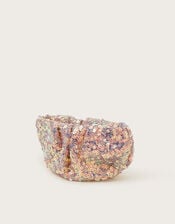 Sequin Embellished Ruched Bag, Pink (PINK), large