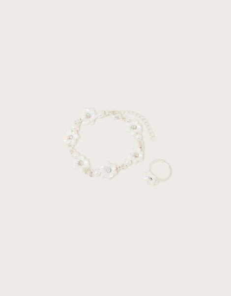 Pearly Flower Jewellery Set, , large