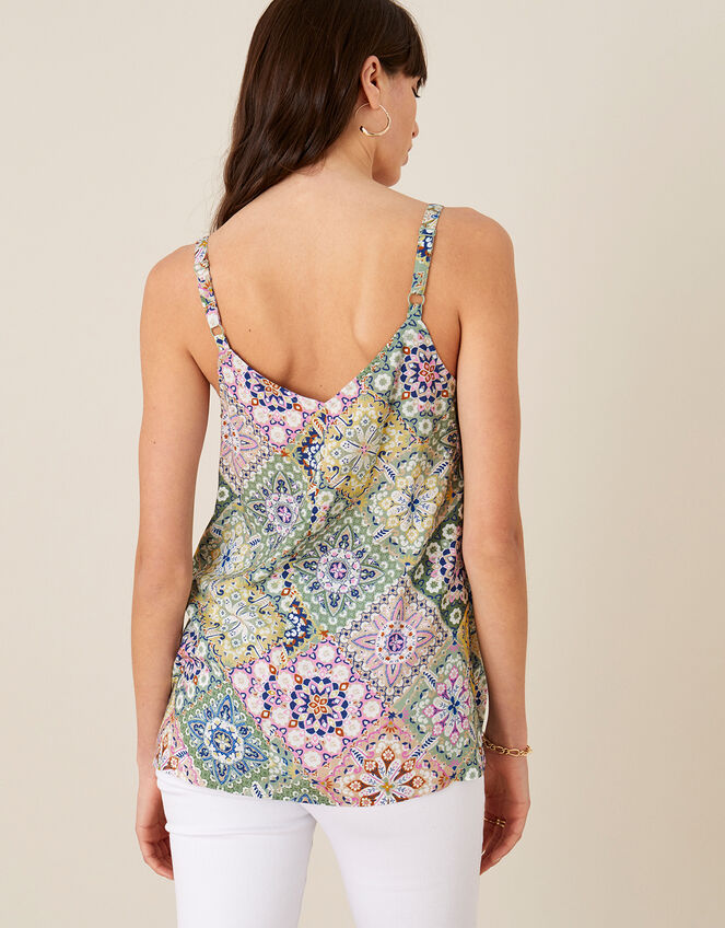 Printed Cami Top in LENZING™ ECOVERO™, Green (GREEN), large