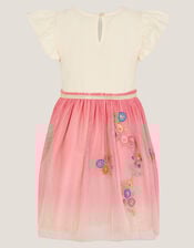 Ombre Embellished Hummingbird Disco Dress, Pink (PINK), large