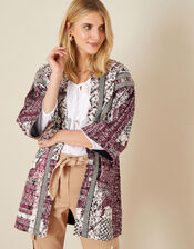 Quinn Printed Longline Jacket, Ivory (IVORY), large