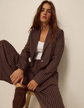 Jen Pinstripe Blazer, Brown (CHOCOLATE), large