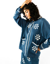 Wild Tomar Woven Collar Jacket, Blue (BLUE), large