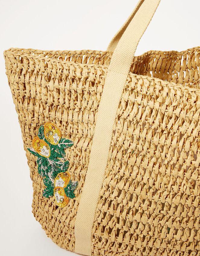 Embellished Crochet Tote, , large