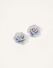 Rainbow Glitter Flower Clip Twinset, , large
