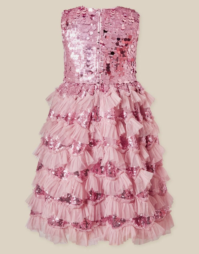 Ruffle Sequin Party Dress, Pink (PINK), large