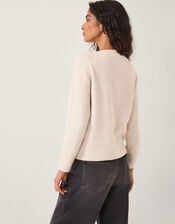 Bee Embellished Bow Cardigan, Ivory (IVORY), large