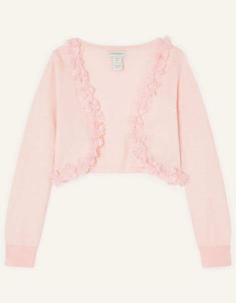 3D Floral Trim Cardigan, Pink (PINK), large
