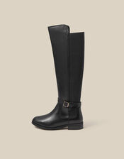Milly Leather Knee High Boots , Black (BLACK), large