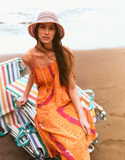 Bandhani Dye Cami Midi Dress , Orange (ORANGE), large