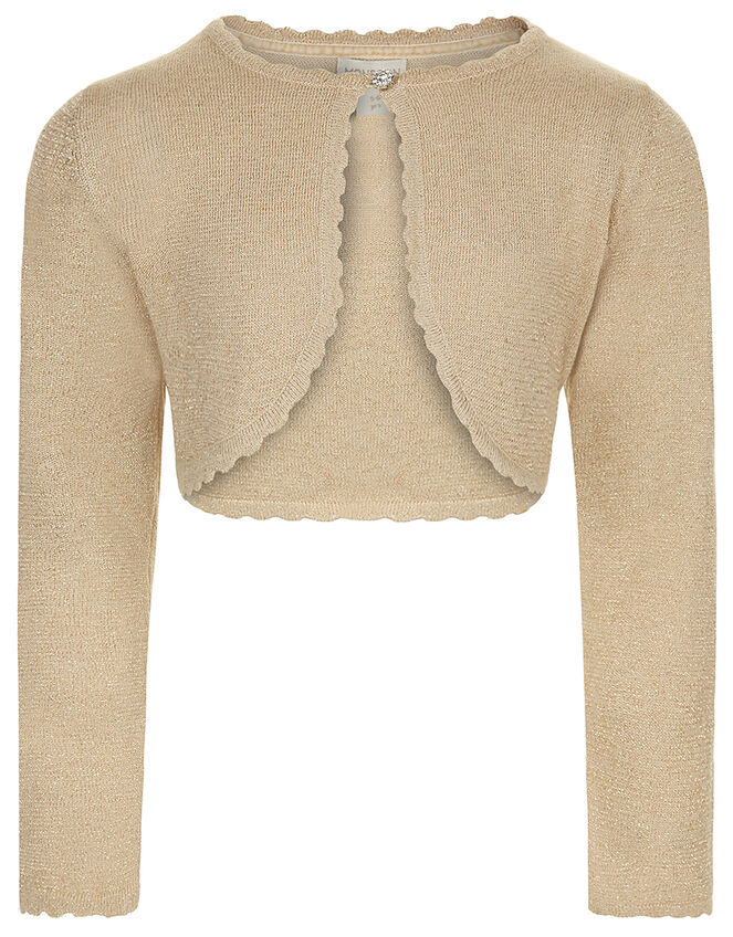 Niamh Crystal Knitted Cardigan, Gold (GOLD), large