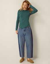 Renee Button Ruched Jumper, Blue (PETROL), large