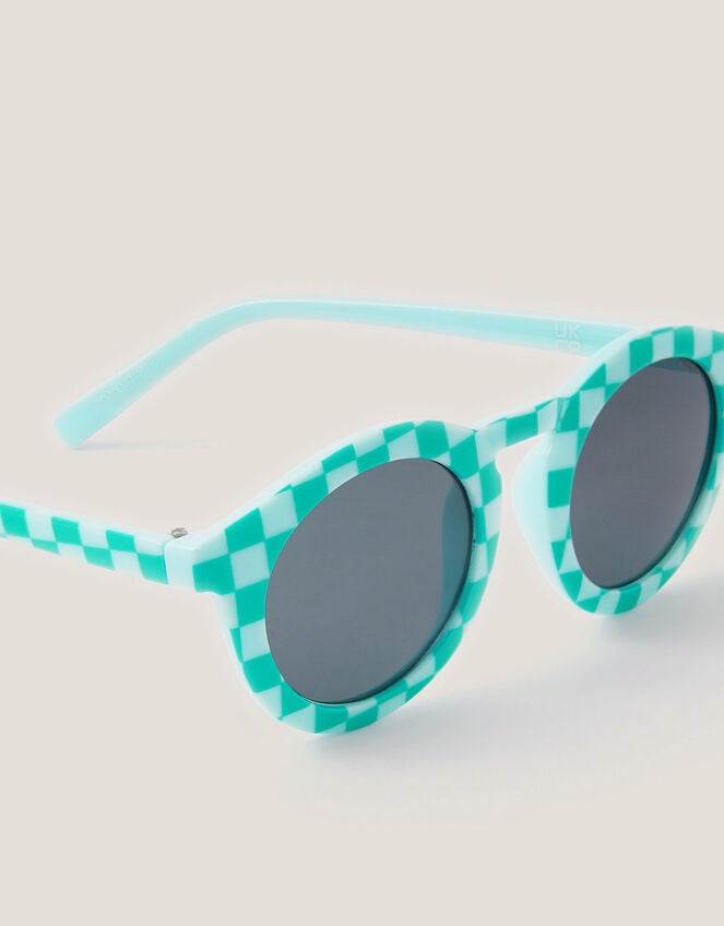 Checkerboard Round Sunglasses, , large