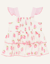 Newborn Strawberry Top and Shorts, Pink (PINK), large
