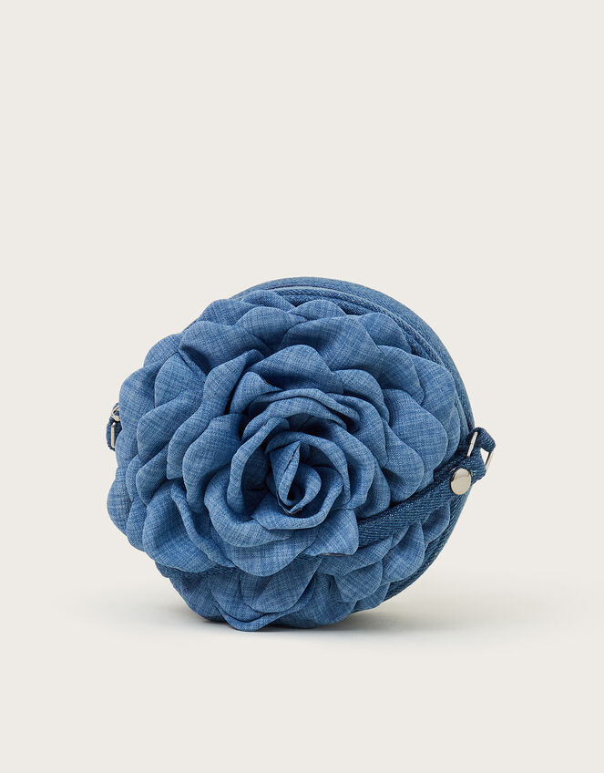 Round Denim Flower Bag, , large