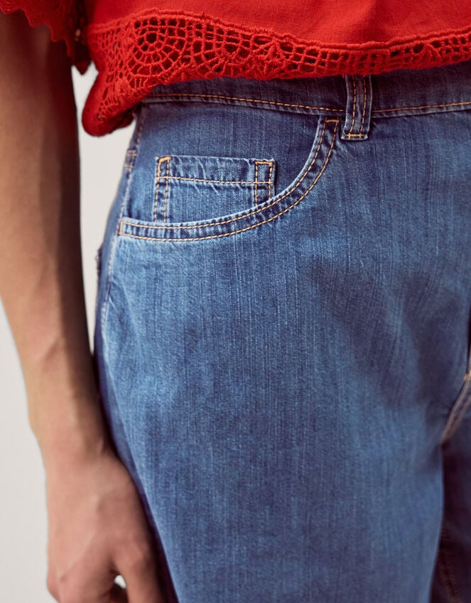 Raye Longline Denim Shorts, Blue (DENIM BLUE), large