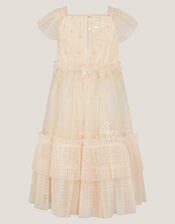 Anina Butterfly Ruffle Party Dress, Cream (CREAM), large