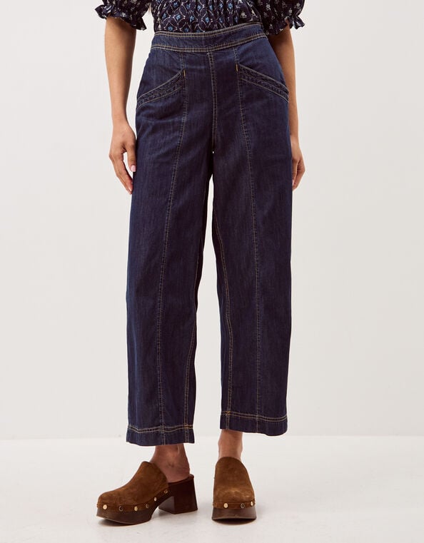 Harper Regular Wide Leg Jeans, Blue (INDIGO), large