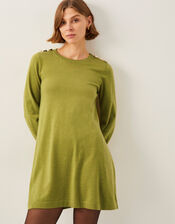 Susie Mini Sweater Dress, Green (OLIVE), large