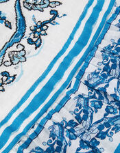 Calista Floral Print Frilly Romper, Blue (BLUE), large