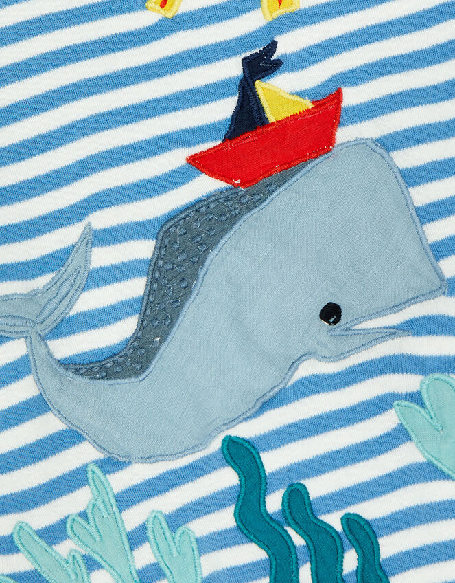 Newborn William the Whale Short Sleeve Sleepsuit, Blue (BLUE), large